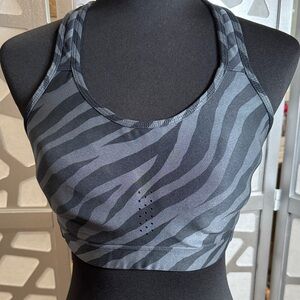 Avia Zebra Pattern Sports Bra in Black and Gray